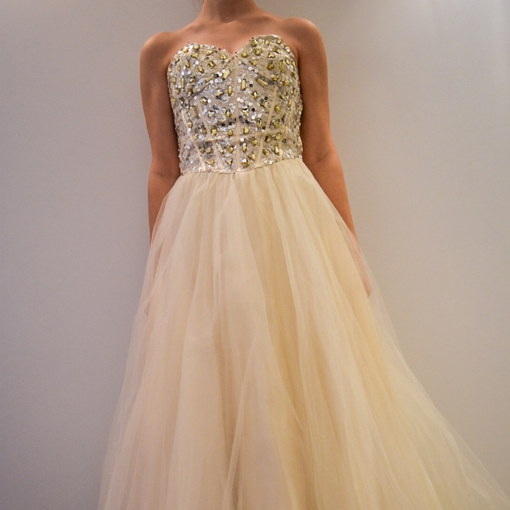 Cream Princess Prom Dress